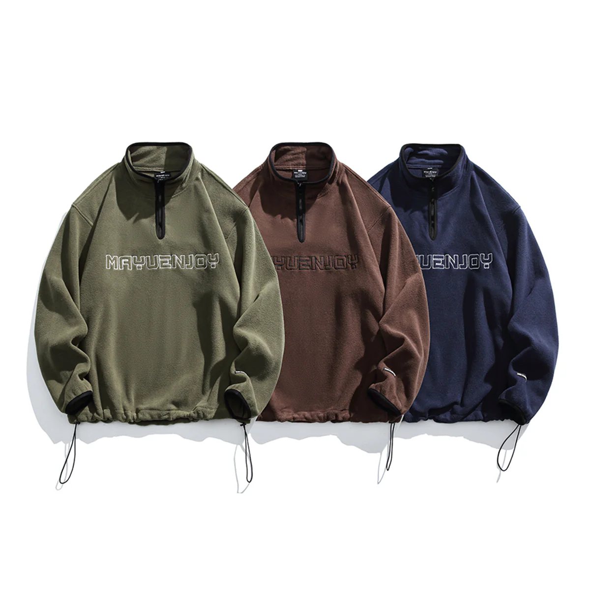 裾ドローコード付き　フリースハーフジップスウェット - Image 5