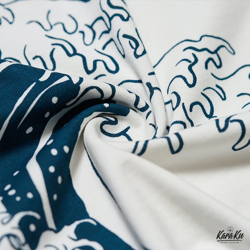 「KaraKux365CAT.ART」ポケットから覗く猫 浮世絵柄コットンTee - Image 16