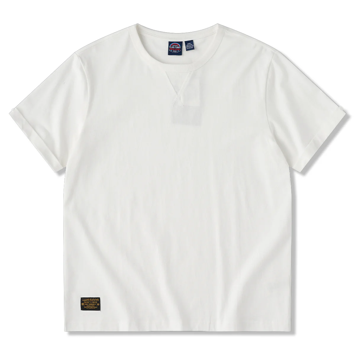 ヘビーウェイト　無地クルーネック海軍Tシャツ - Image 3