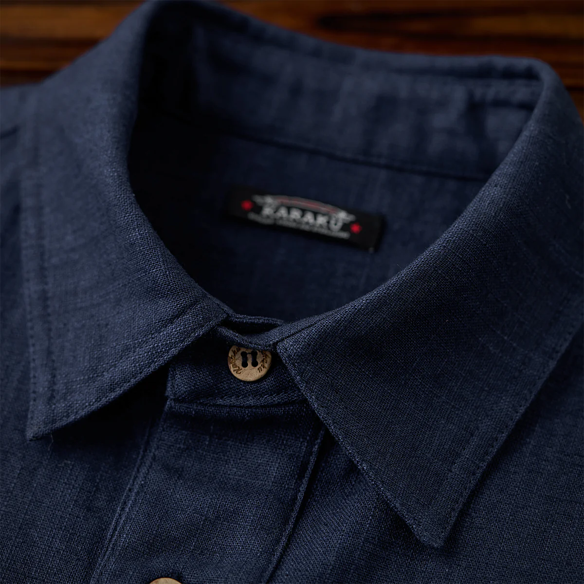 NAVY　ハーフボタンコットンリネンポロシャツ - Image 10
