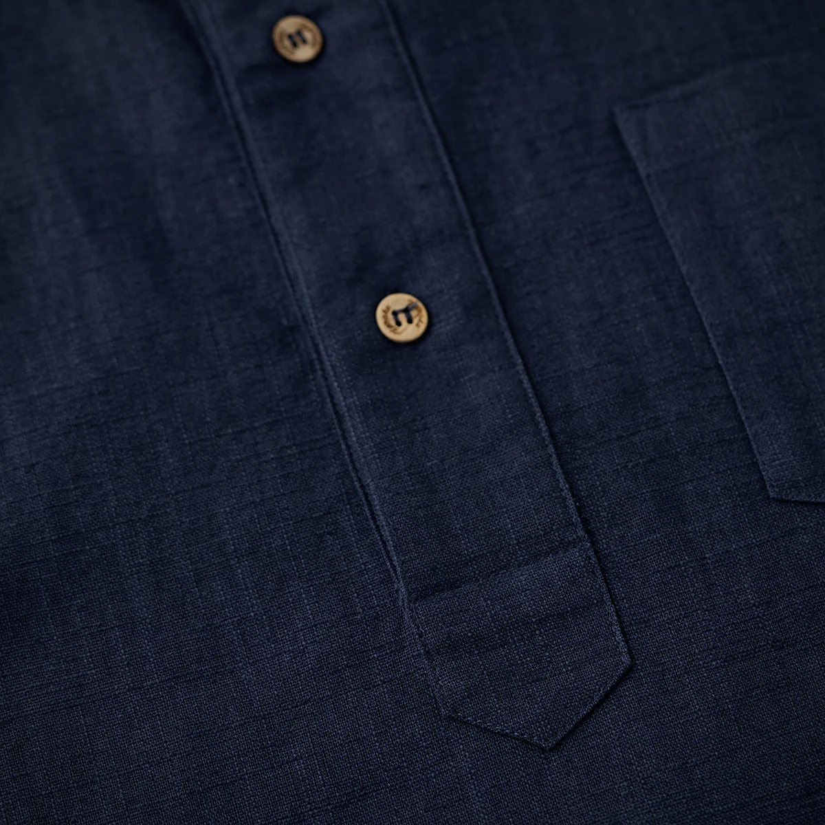 NAVY　ハーフボタンコットンリネンポロシャツ - Image 13