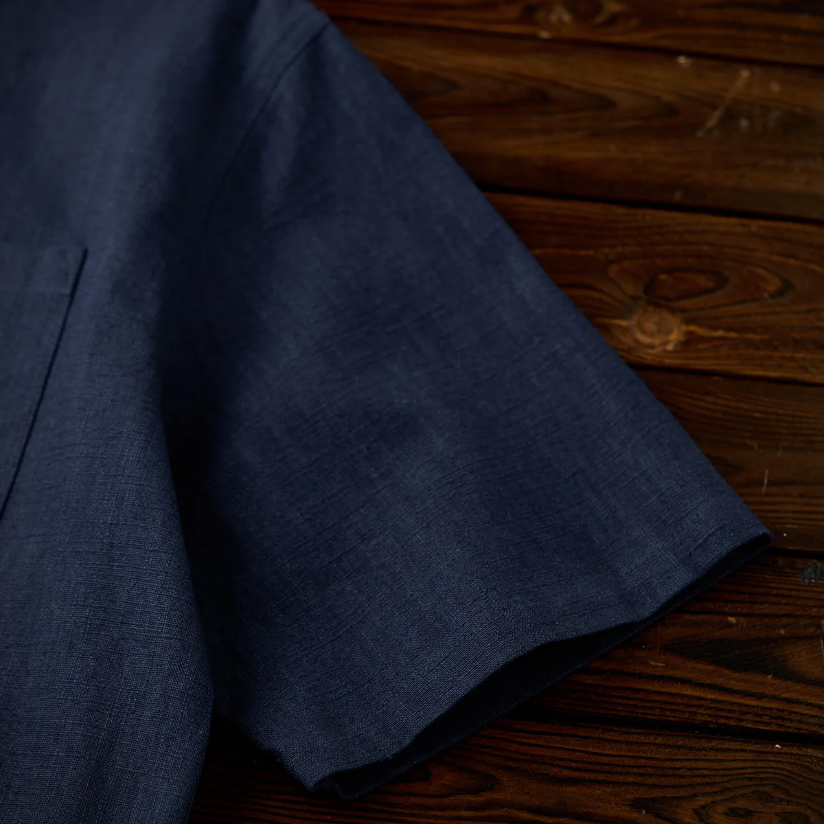 NAVY　ハーフボタンコットンリネンポロシャツ - Image 16