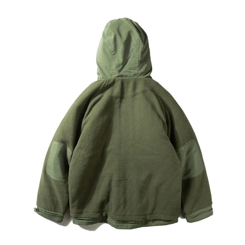 肘パッチ　異素材コンビ中綿フリースジャケット - Image 4