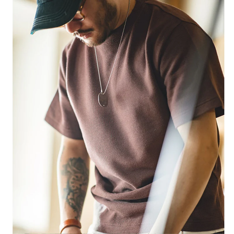 ドレープ感 ワッフル生地ニットTシャツ - Image 4