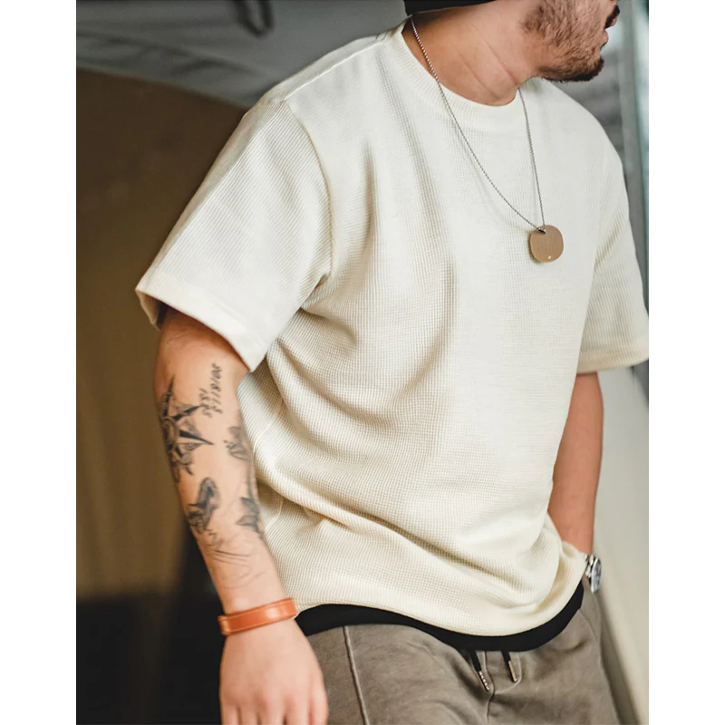 ドレープ感 ワッフル生地ニットTシャツ - Image 8