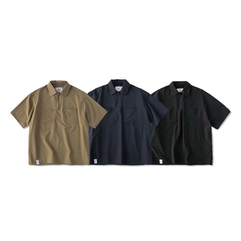 ハーフジップ　半袖ワークシャツ - Image 4