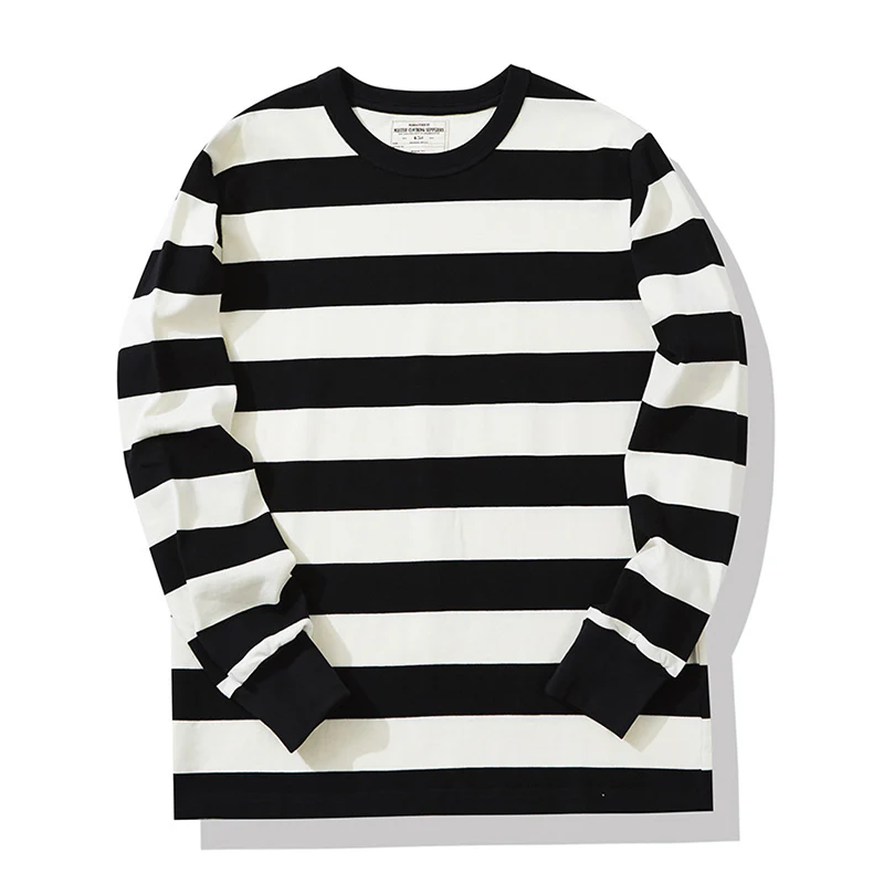 Biker Style  ヘビーウェイトボーダー柄Ｔシャツ  長袖 - Image 5