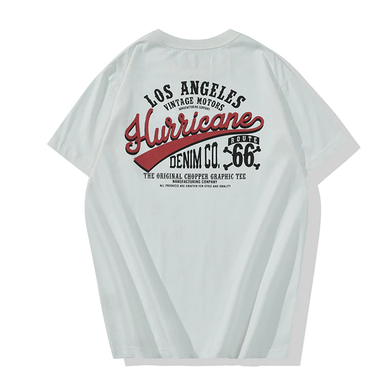 バイカー定番　アメカジアルファベットプリントTシャツ - Image 3