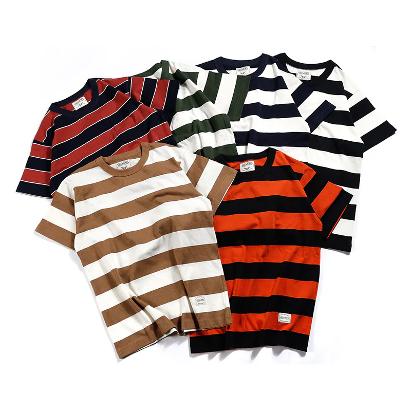 Biker Style ヘビーウェイトボーダー柄 Tee - Image 17