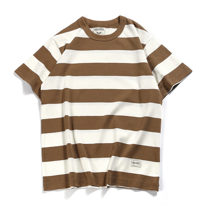 Biker Style ヘビーウェイトボーダー柄 Tee - Image 3