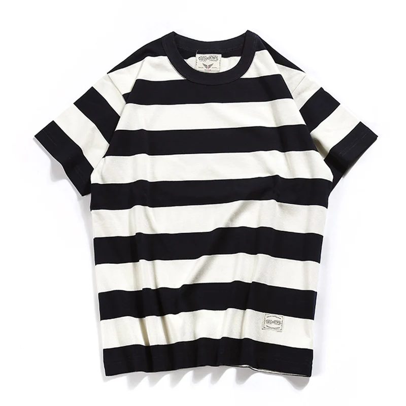 Biker Style ヘビーウェイトボーダー柄 Tee - Image 8