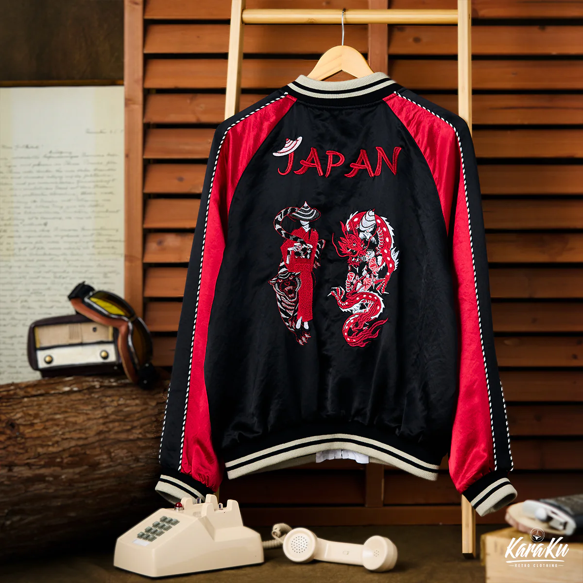横須賀「影虎赤龍」浮世絵風刺繡入りスカジャン　 - Image 3