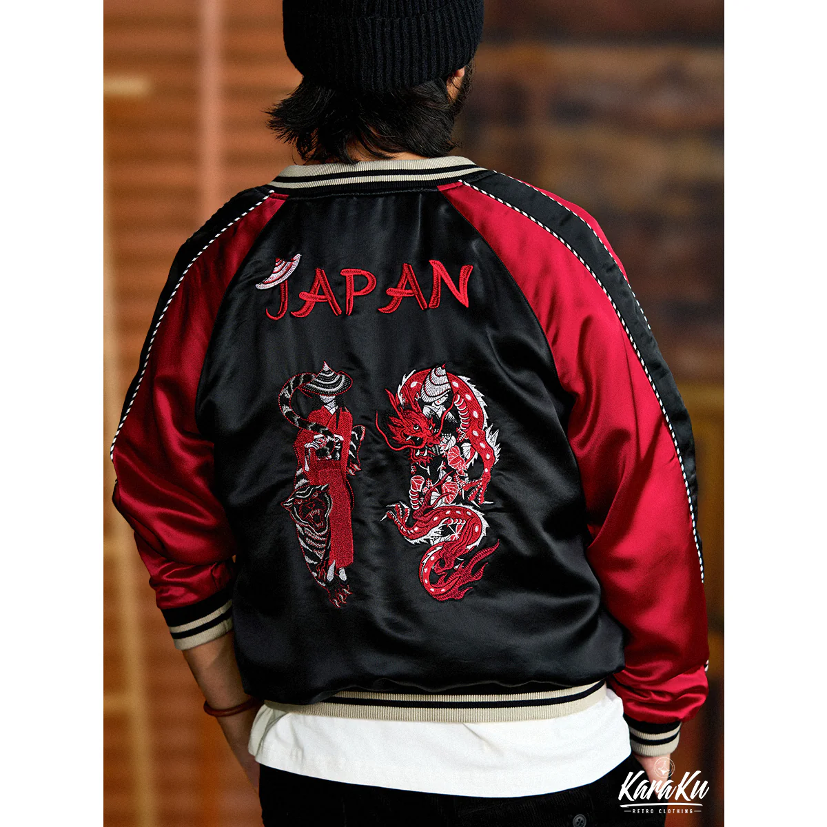 横須賀「影虎赤龍」浮世絵風刺繡入りスカジャン　 - Image 7